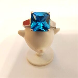 SS Geniune Blue Topaz Ring